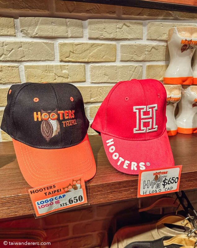 Taipei Hooters Xinyi near Taipei 101 baseball caps