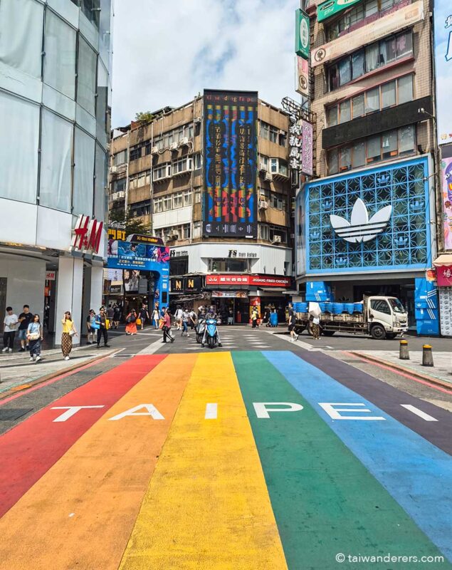rainbow crossing Ximending Taipei