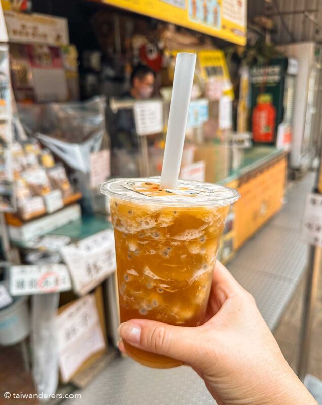 aiyu with wild starch pearl and basil seed / brown sugar smoothie Fenqihu Taiwan